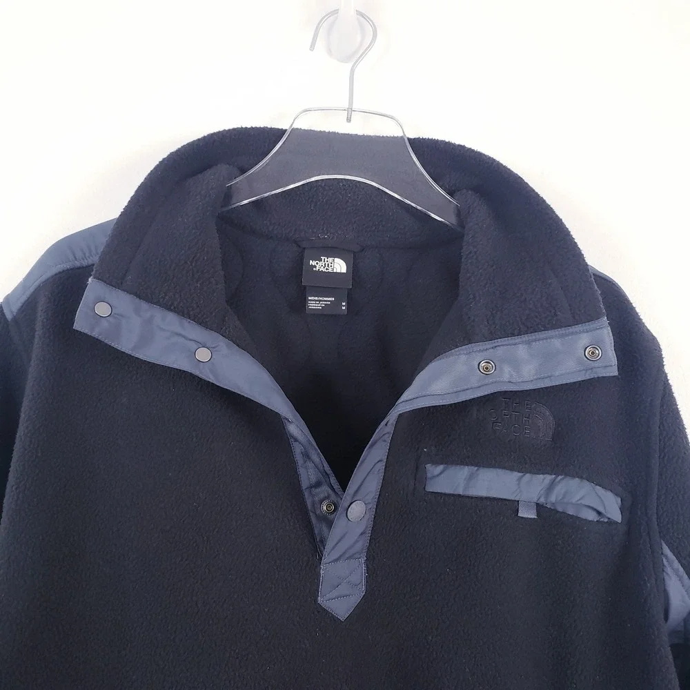 The North Face Royal Arch 1/4 Snap Fleece Pullover Jacket Black Mens Medium‎